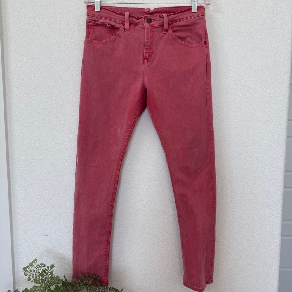 LEVI’S 511 Skinny Jeans Pink Red Denim‎ Mid Rise Stretch Size 30x32 Cotton Blend